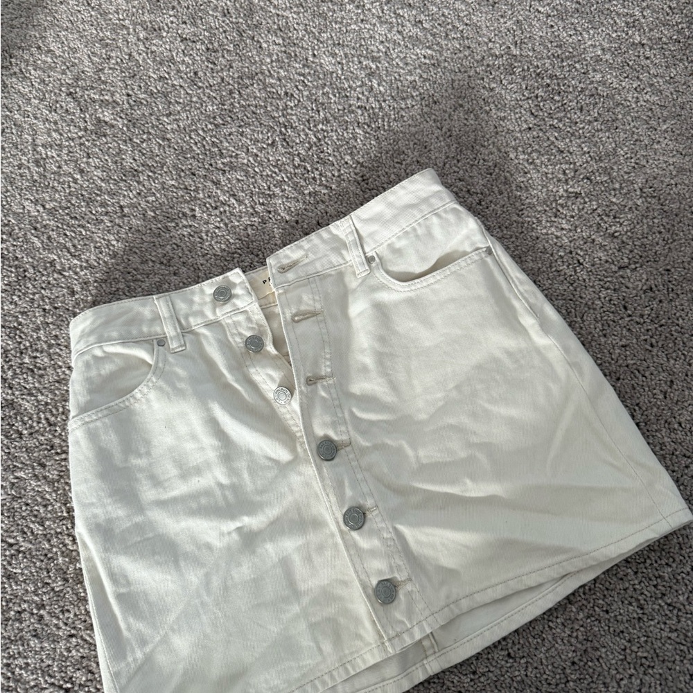 PacSun Cream Denim Skirt